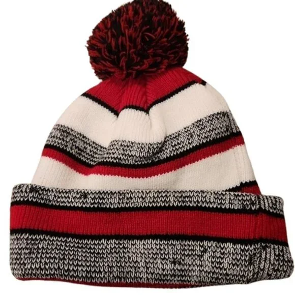 Striped Beanie with Pom Pom - Picture 6 of 7